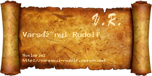 Varsányi Rudolf névjegykártya
