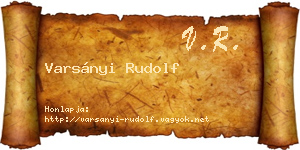 Varsányi Rudolf névjegykártya